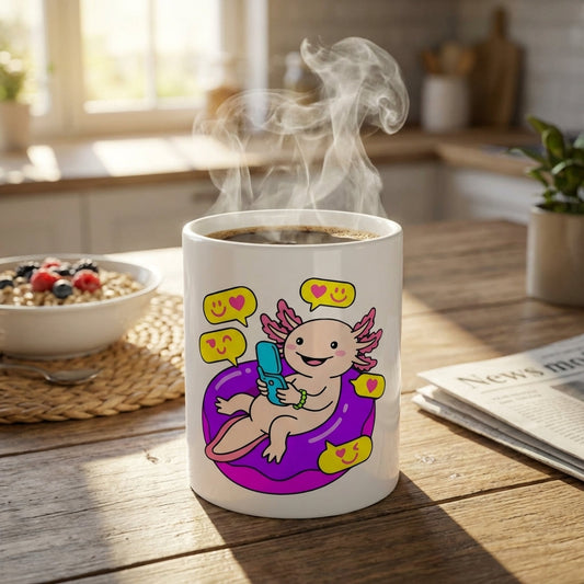 Pool Party Axolotls - Axolotl Poolside Chat - 15oz Mug