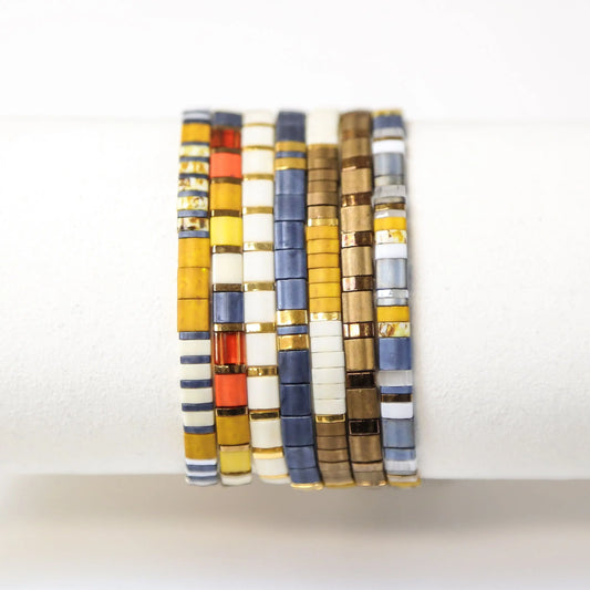 RETRO GLOW - 7 Tila Bead Bracelet Stack Mack & Rex