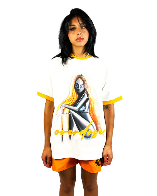 "RINGER TEE - ORANGE"