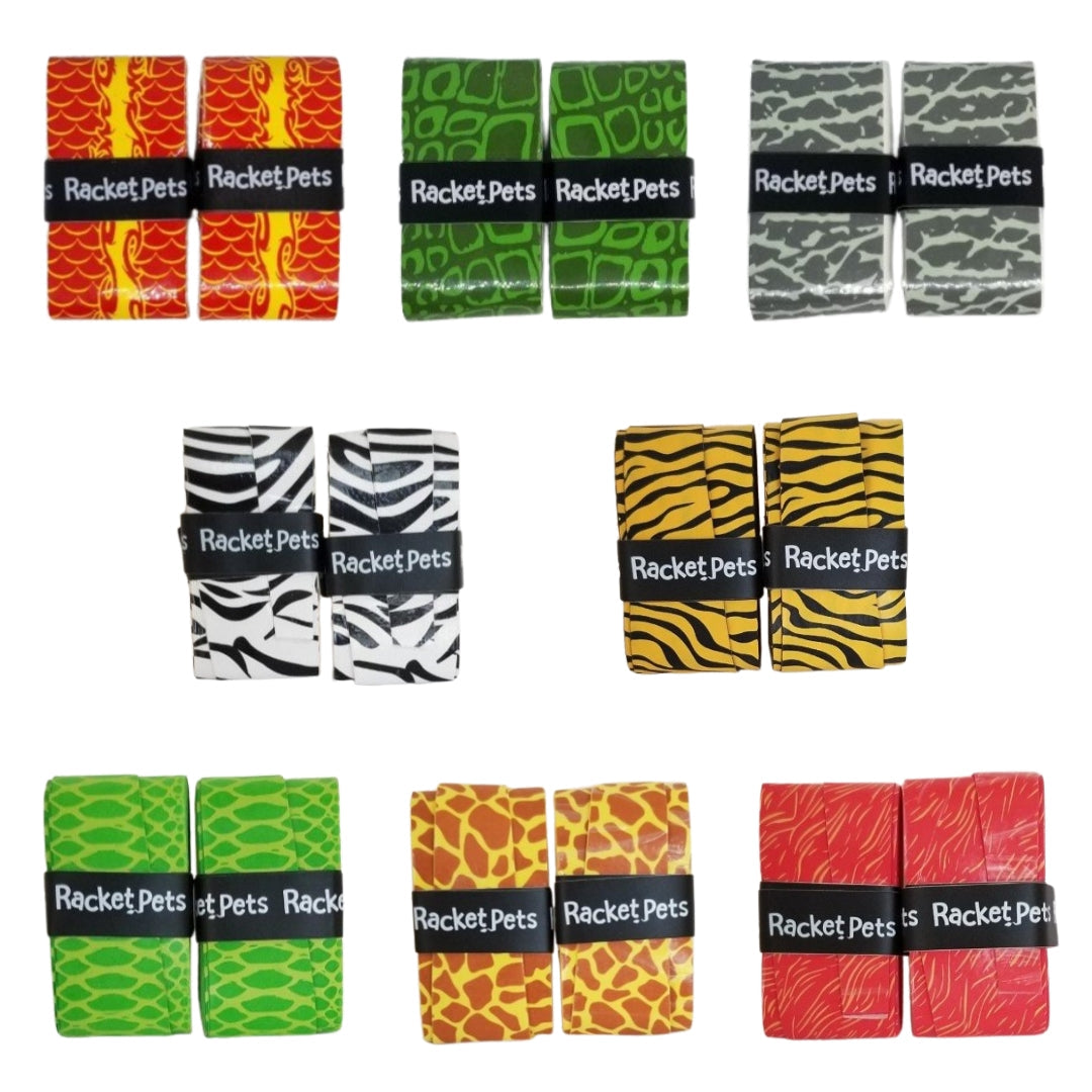 Overgrip Tape for Tennis Racket - Black/White Zebra (pack of 2)