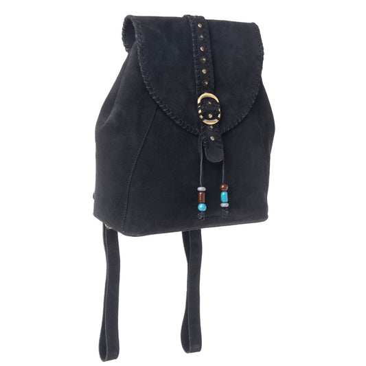 Myra Yellowstone Ironwood Studded Suede Leather Concealed Carry Bag in Shadow Black