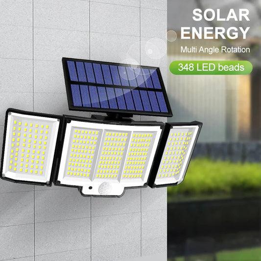 234/318/348 LED Solar Motion Sensor Light – Super Bright Outdoor Floodlight with 3 Modes, IP65 Waterproof, Remote Control & Wide-Angle Illumination