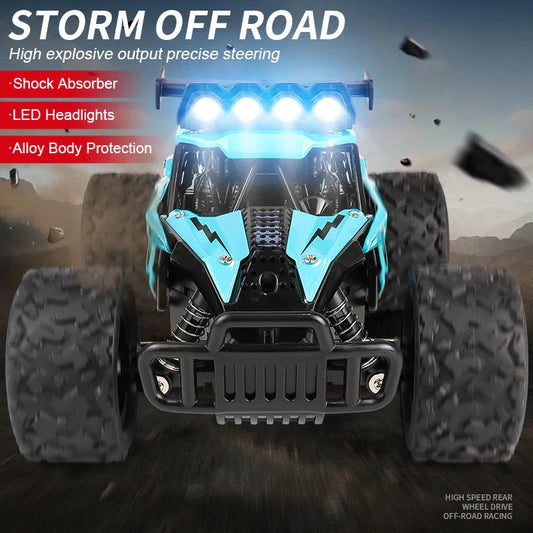 1:16 RC Drift Racing Car - High-Speed Off-Road Alloy Truck with LED Lights, 20KM/H, 2.4G Radio Control for Kids & Adults