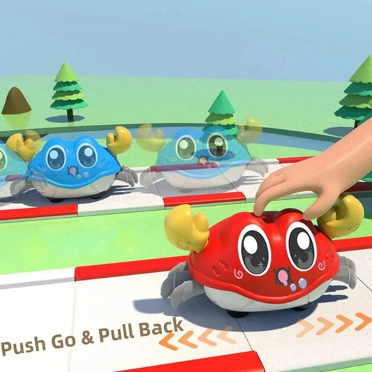 Interactive Crawling Crab Toy - Double Return Force & Bubble Simulation | Fun Baby Sensory Toy for Toddlers