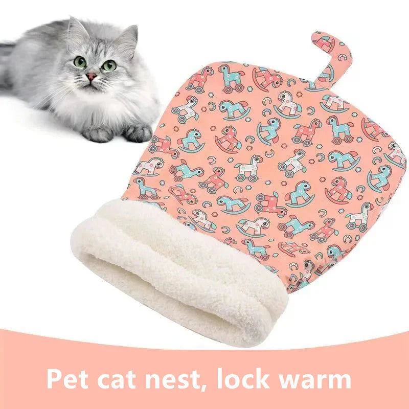 Autumn and winter warm cat kennel, closed cat bed, cute cat sleeping bag, Christmas essential pet supplies