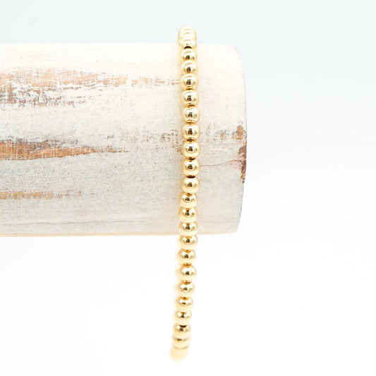ROYAL CHARM - 18K Gold 4mm Gold Ball Stretch Bracelet Mack & Rex