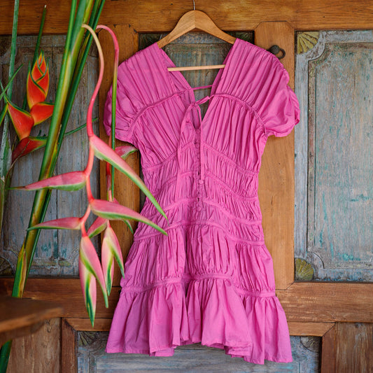 The Srikandi Ruffle Dress In Guava Pink