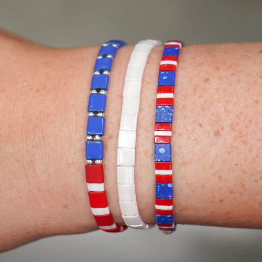 STARS & STRIPES - Tila Bead Bracelet Stack Mack & Rex