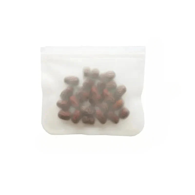 Reusable Silicone Food Storage Bags - Leakproof Stand-Up Zip Containers for Fresh Food and Freezer Use