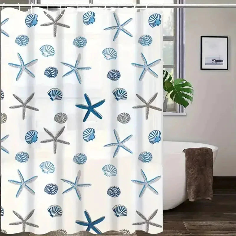 Patterned Waterproof Shower Curtain - PEVA Bathroom Partition & Decorative Accessory