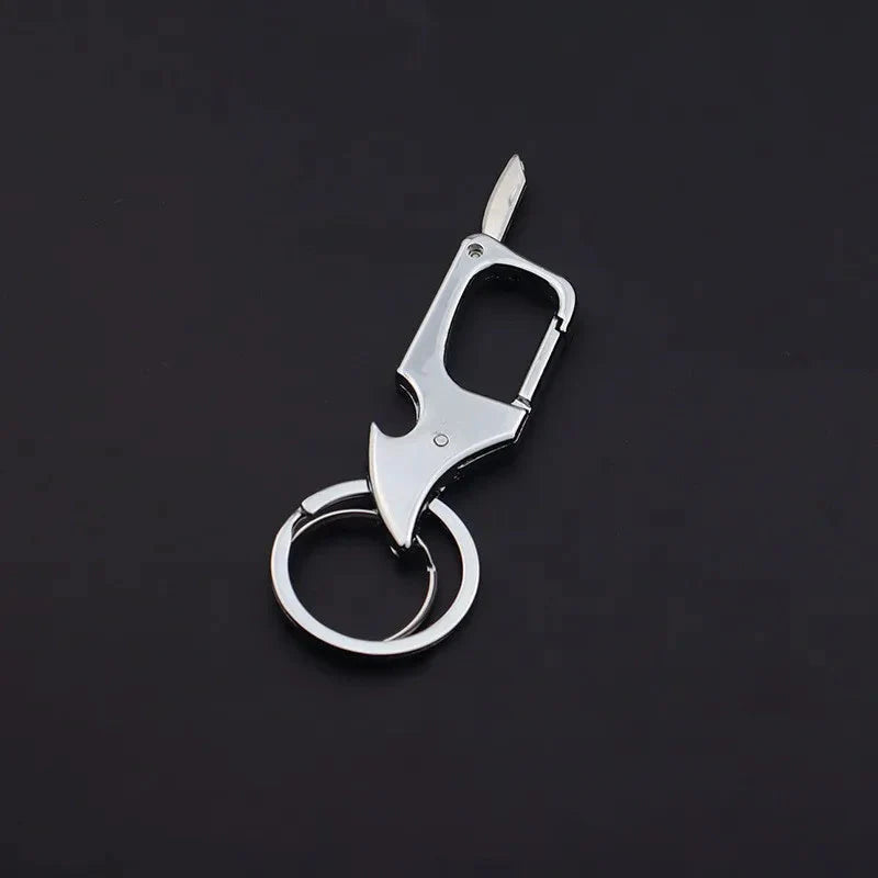 Men's Multifunctional Keychain Bottle Opener Anti-Lost Car Key Ring Creative Waist Hanging Design
