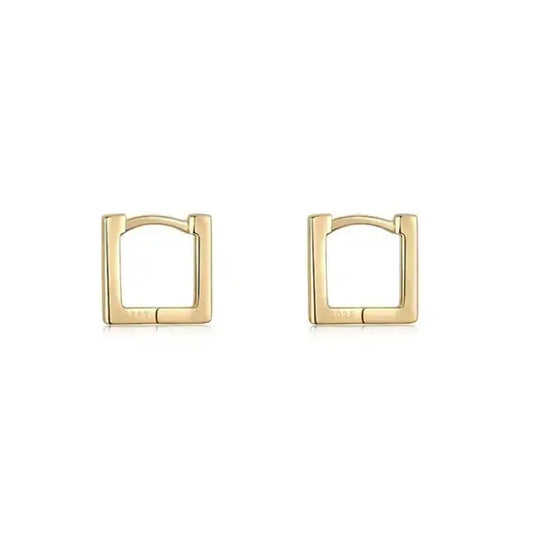 SQUARE HUGGIE GOLD - 18K Gold Plated Sterling Silver Earrings Mack & Rex