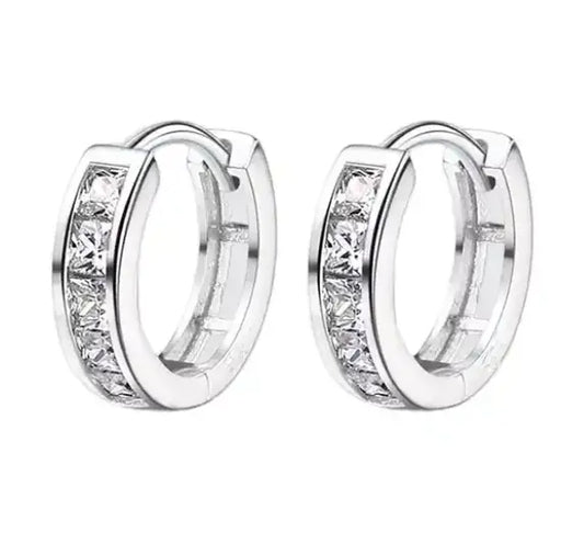 MEGAN - Sterling Silver and Zircon Hoop Earrings Mack & Rex