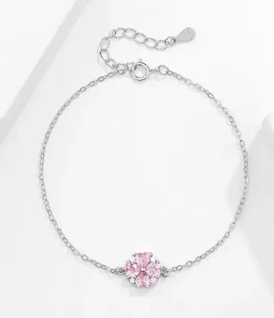 BLOSSOM Accent Bracelet - 925 Sterling Silver with Pink Zircon Mack & Rex