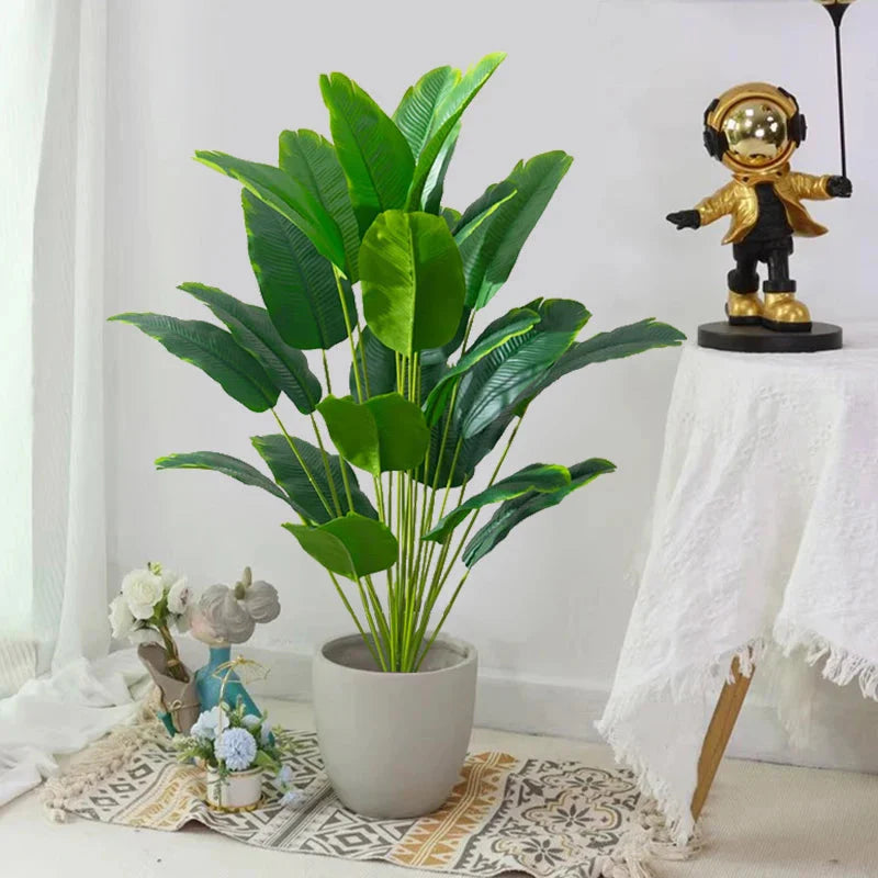Artificial Tropical Palm Tree – Real Touch Banana & Monstera Leaves Home Decor