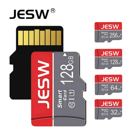 JESW Micro 256G Ultra Memory SD Card TF Flash Card A1 V10 C10 U1 32GB 64G 16G 8G 4G Micro for Camera UAV Phone Switch Table