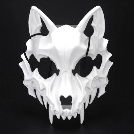 Halloween Half-Face Mask - Dragon, Tiger, Tengu, Wolf, and Skull Designs