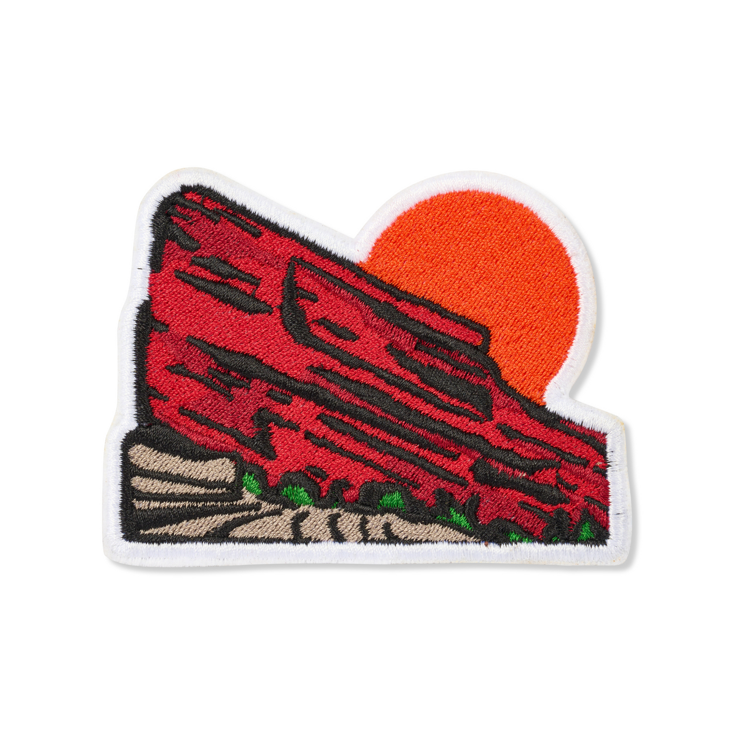 Red Rocks Embroidered Iron-On Patch