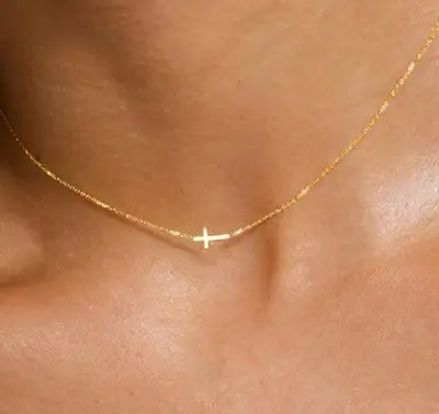 SIDE CROSS - 18k Gold Plated Cross Necklace Mack & Rex