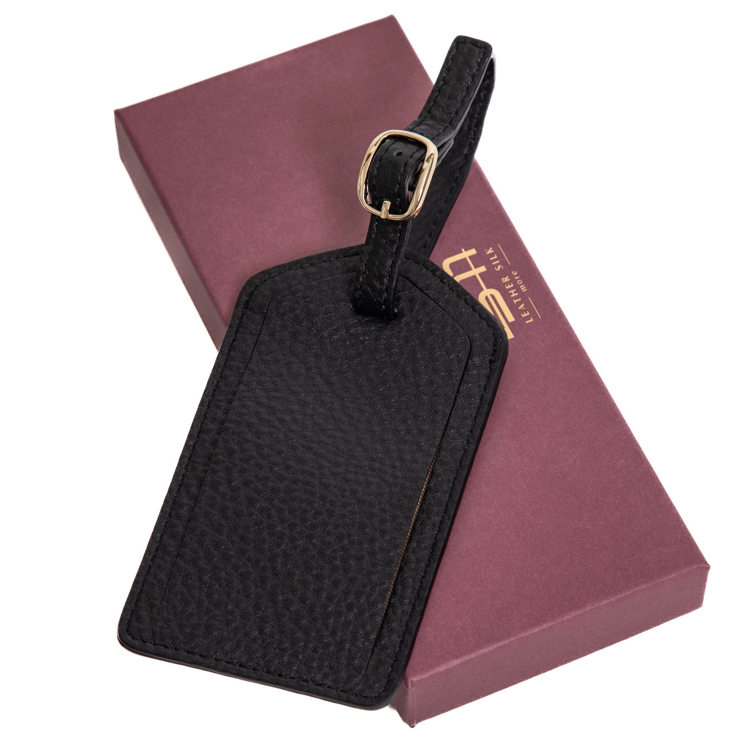 Sophia Full-Grain Leather Luggage Tag – Soft Pebbled Finish