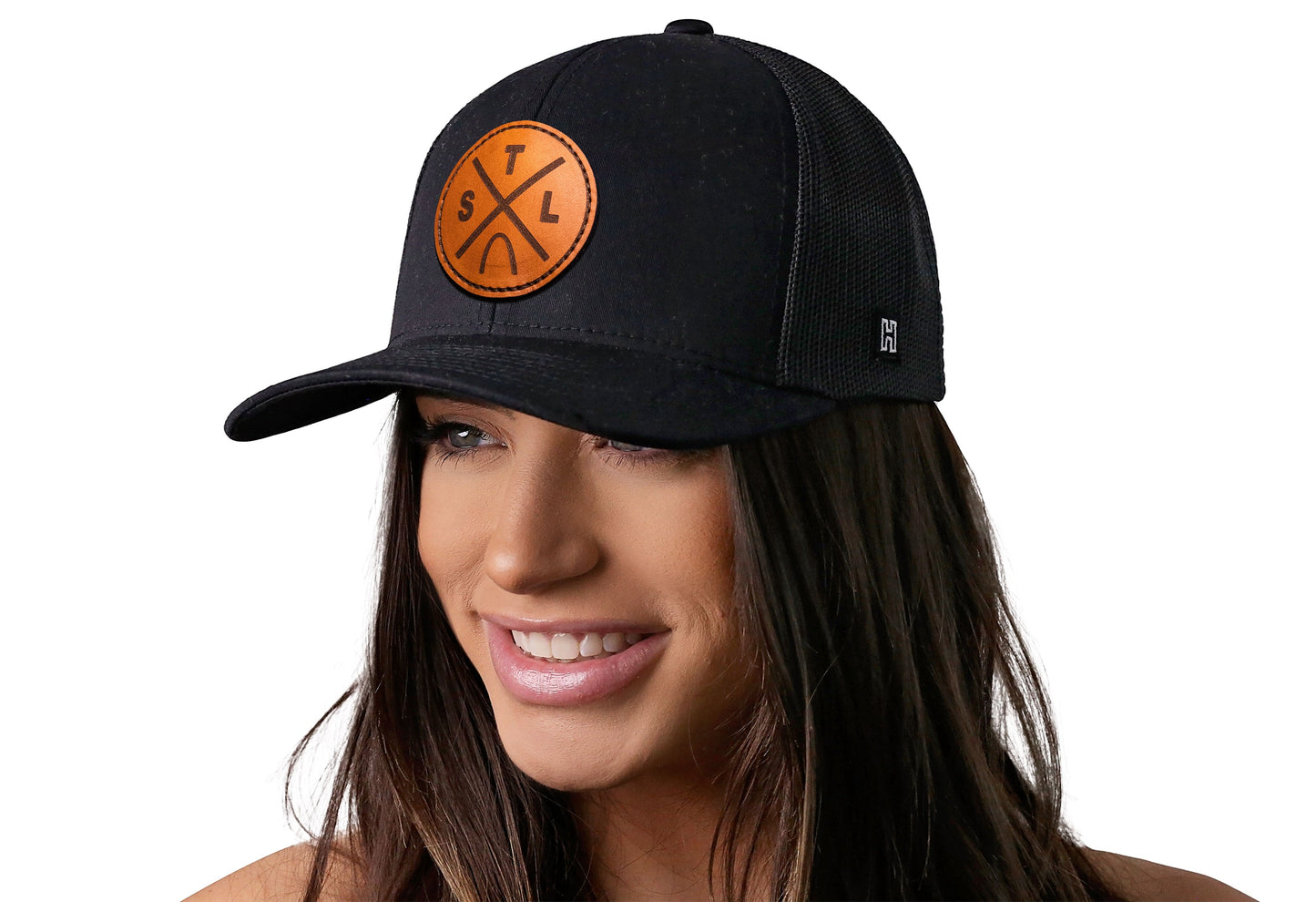 St. Louis Trucker Hat Leather | Black STL X Snapback