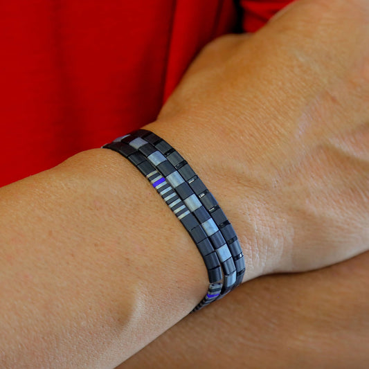 THIN BLUE LINE in Black - POLICE BRACELET Mack & Rex