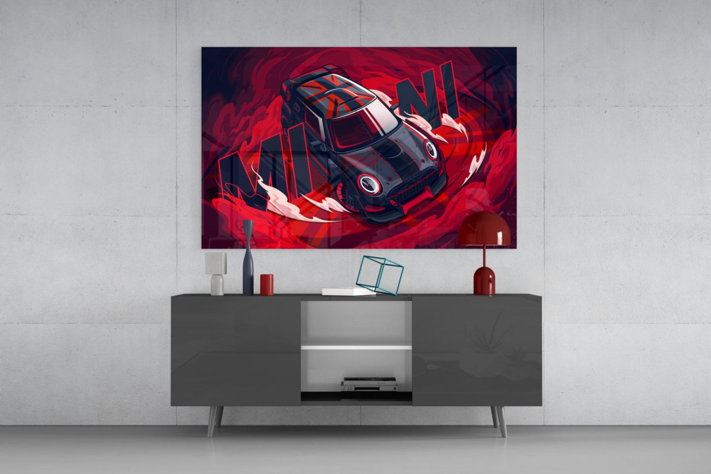 MINI Vortex of Speed Glass Wall Art || Designer Collection