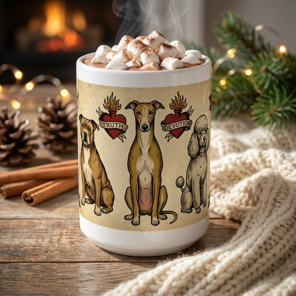 Tattoo Parlor Pups - True Love Tails 15oz Mug