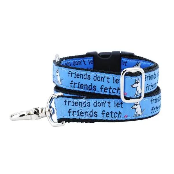 1″ Friends Don’t Let Friends Fetch Teddy The Dog Essential Buckle Martingale Dog Collar 2 Hounds Design