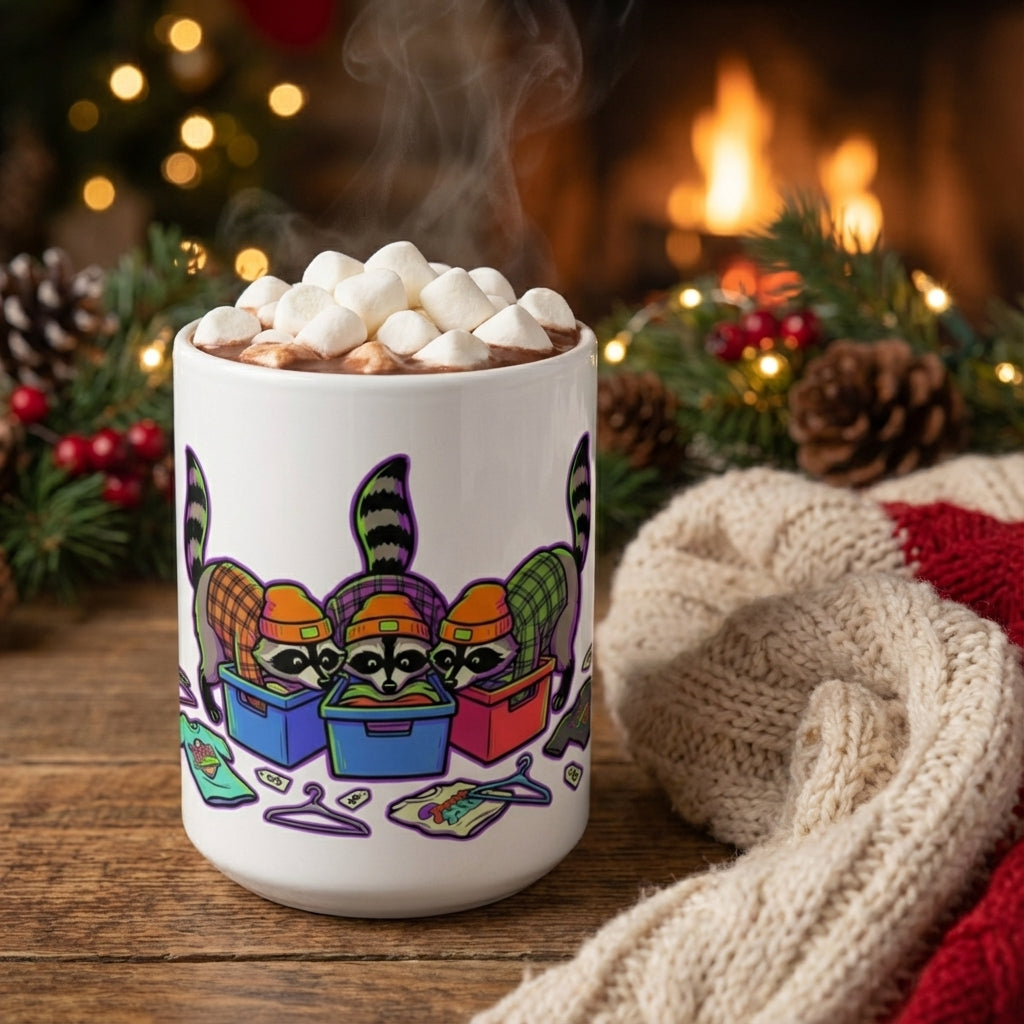 Thrift Haul Raccoons - Bin Divers - 15oz Mug