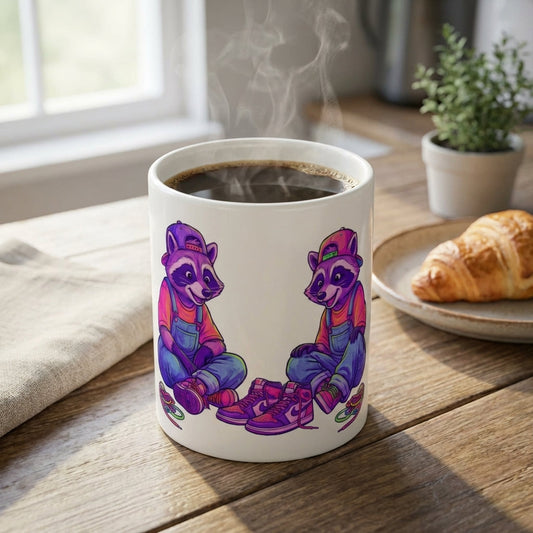 Thrift Haul Raccoons - Sneaker Freaks - 15oz Mug
