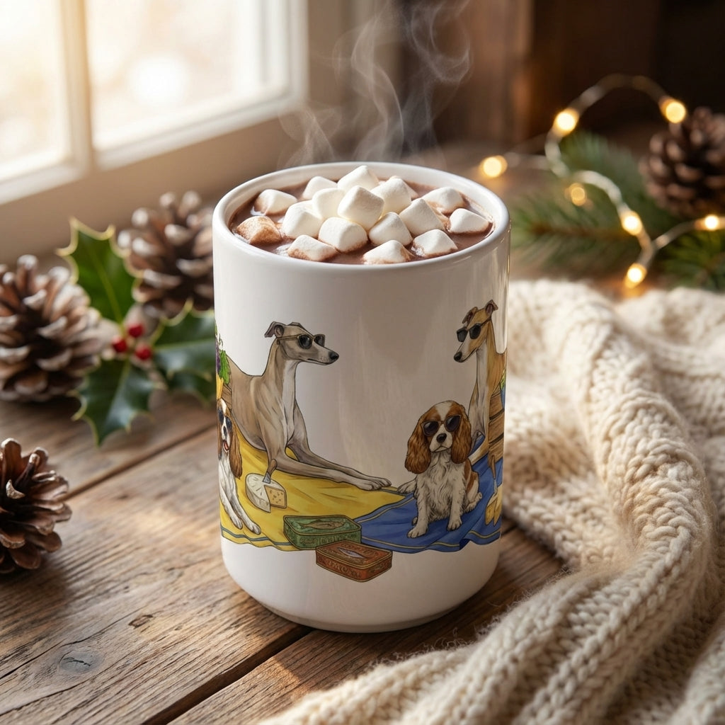 Tinned Fish Pups - European Summer Spread 15oz Mug