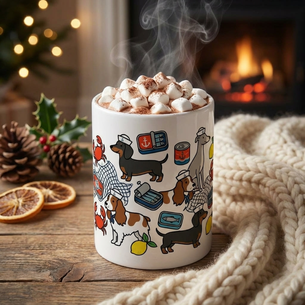 Tinned Fish Pups - Nautical Snack Time 15oz Mug