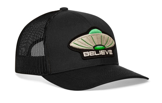 Believe Trucker Hat | Black Alien UAP Snapback