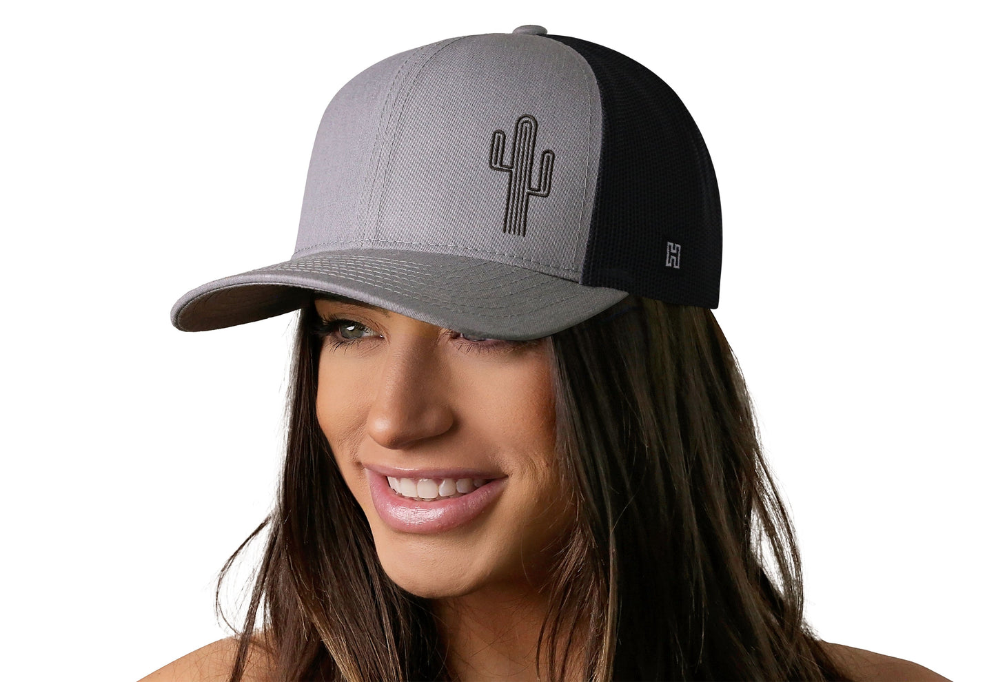 Cactus Trucker Hat | Gray-Black Cactus Snapback
