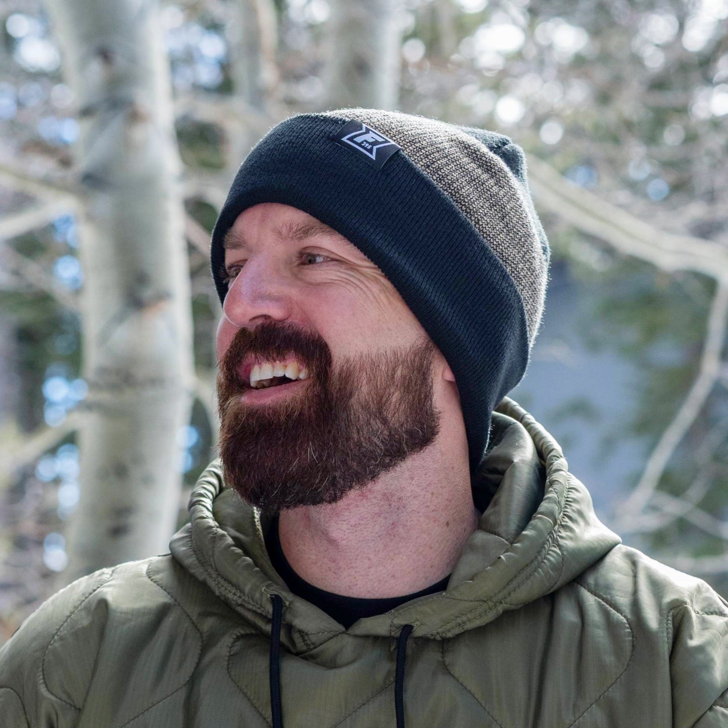 Birdseye Beanie - Black/Tan