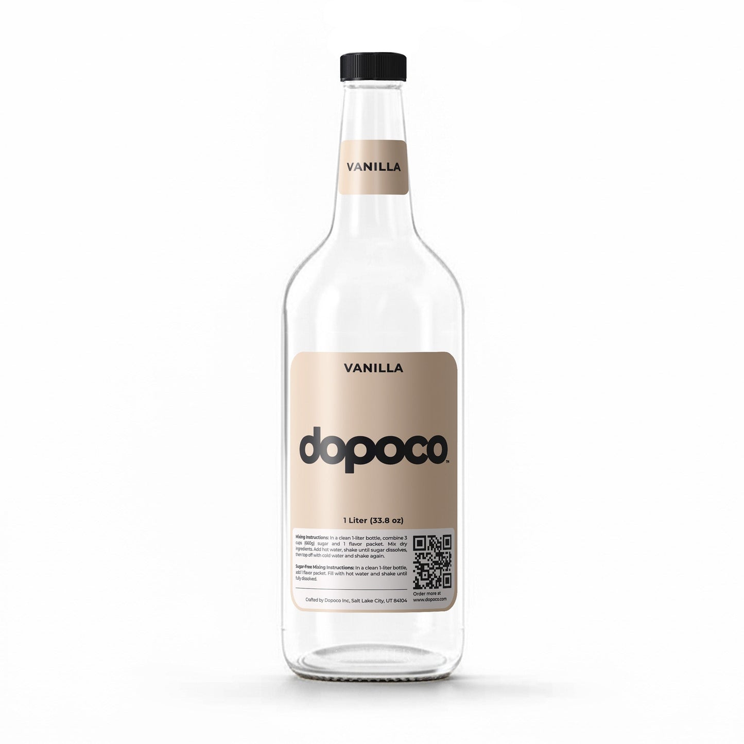 Glass Bottle - 1 Labeled Bottle with Cap
