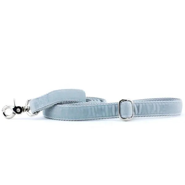 Silver Velvet Dog Leash 2 Hounds Design