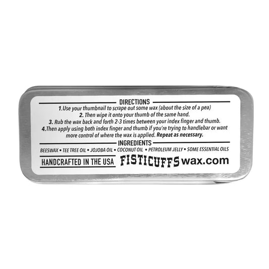 15g slide top tin of Fisticuffs Mustache Wax Grave Before Shave