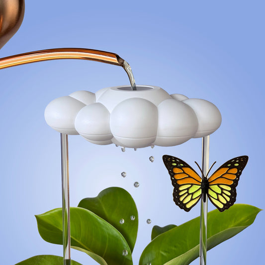 Original Dripping Rain Cloud with Orange Butterfly Charm