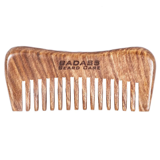 Hand Carved Sandalwood Beard Comb Badass Beard Care