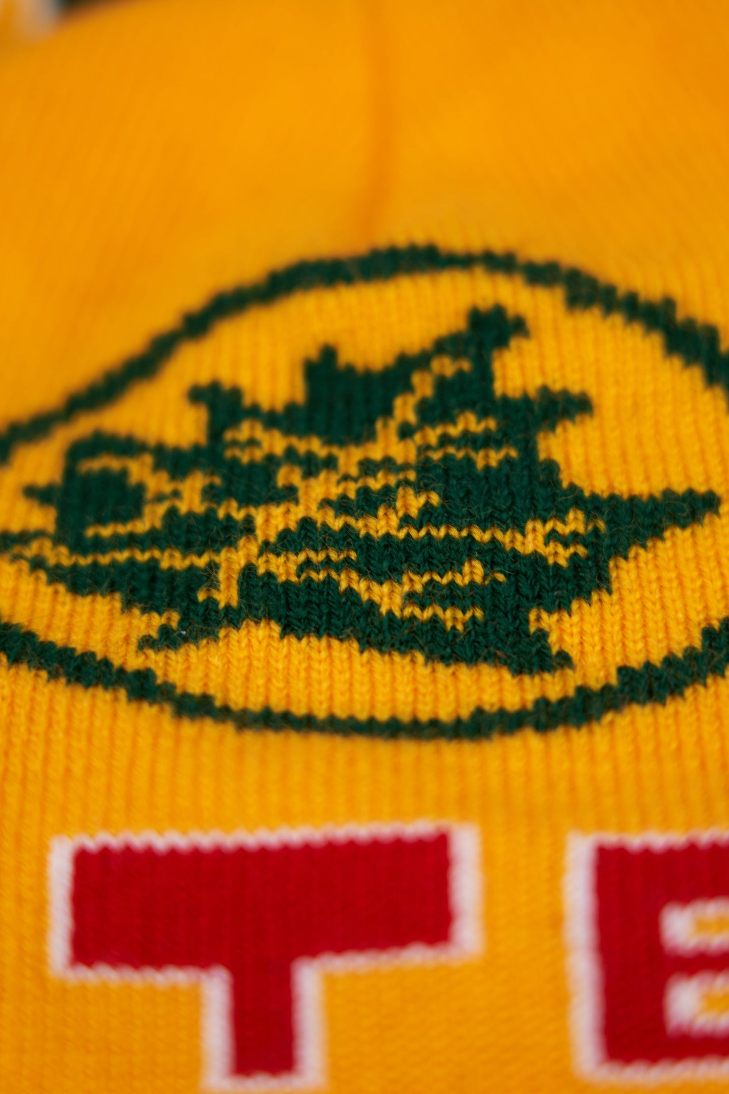 NEW Jacquard Embroidered Beanie - YELLOW LEAF
