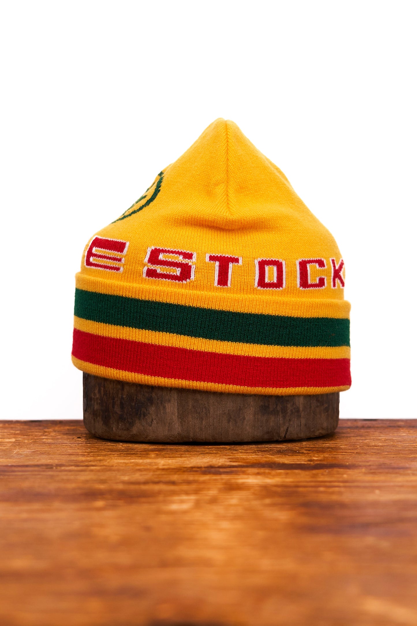 NEW Jacquard Embroidered Beanie - YELLOW LEAF