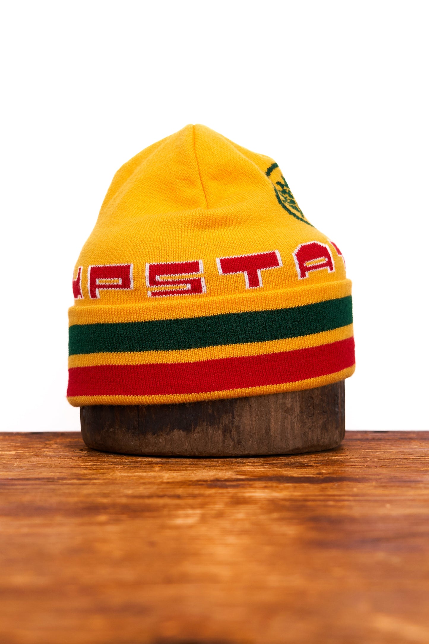 NEW Jacquard Embroidered Beanie - YELLOW LEAF