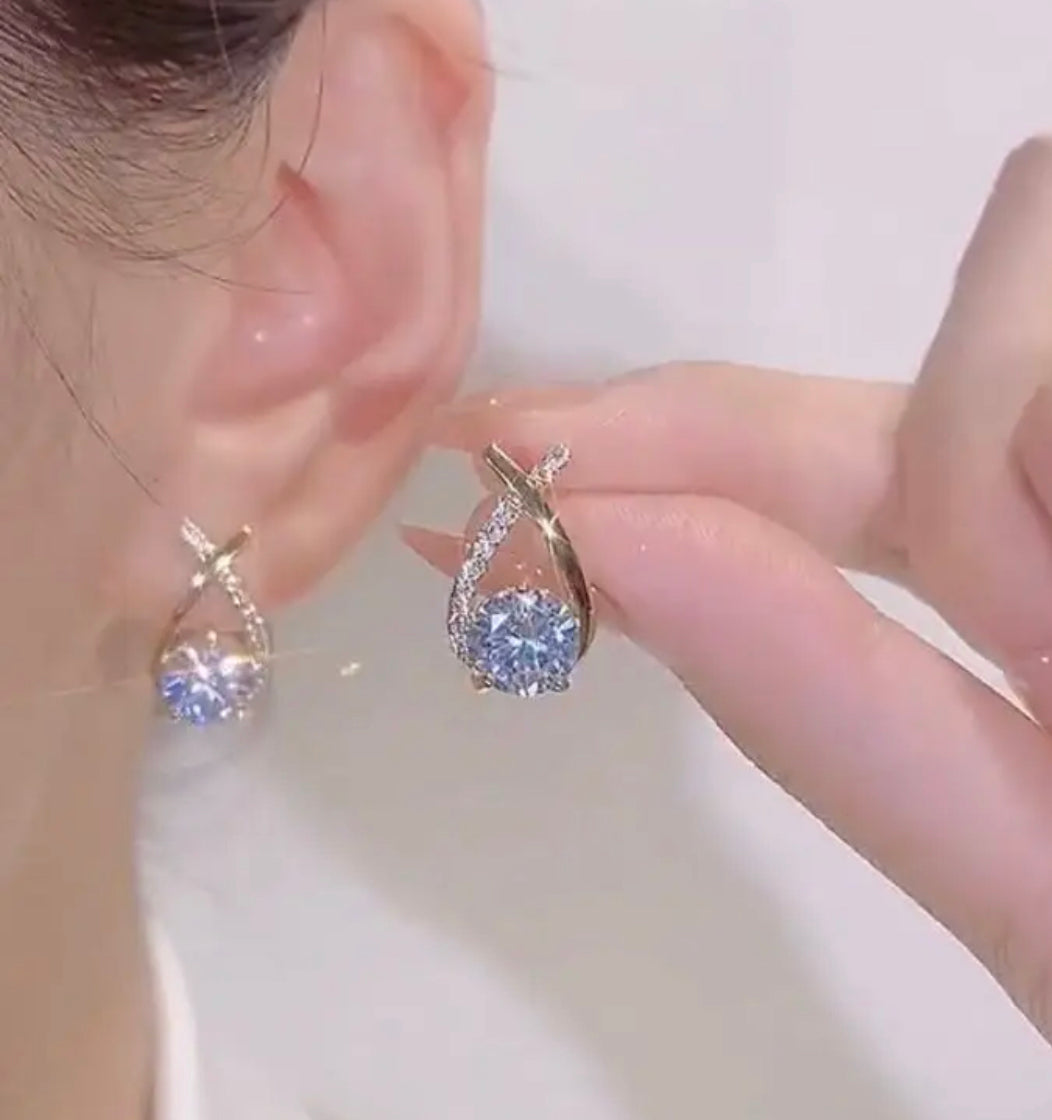 ZARA SILVER - Sterling Silver Zircon Earrings