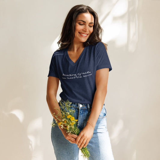Amazing Grace - Women’s relaxed v-neck faith t-shirt