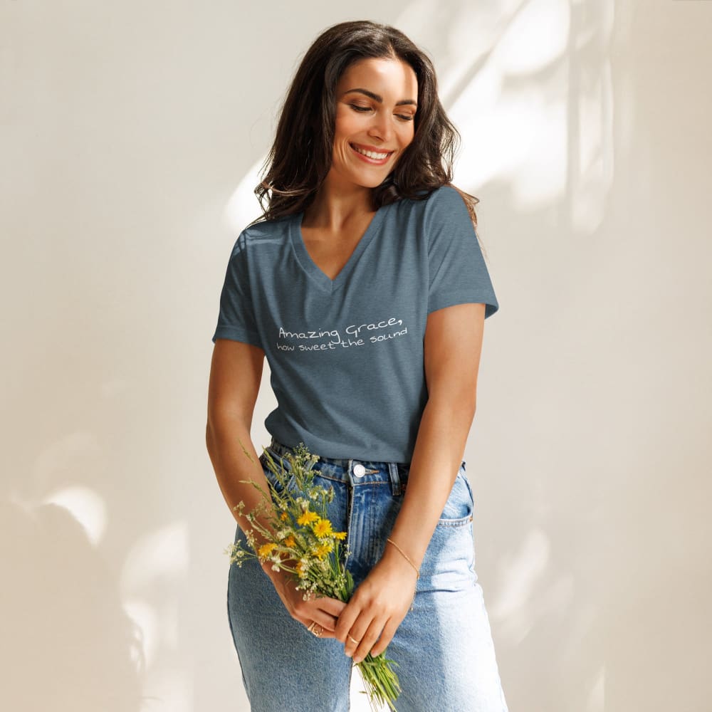 Amazing Grace - Women’s relaxed v-neck faith t-shirt