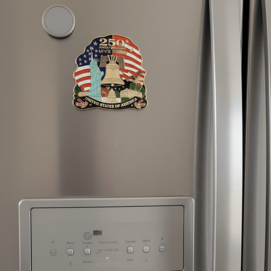 America 250th Commemorative Magnet – Liberty Bell & Lady Liberty Edition