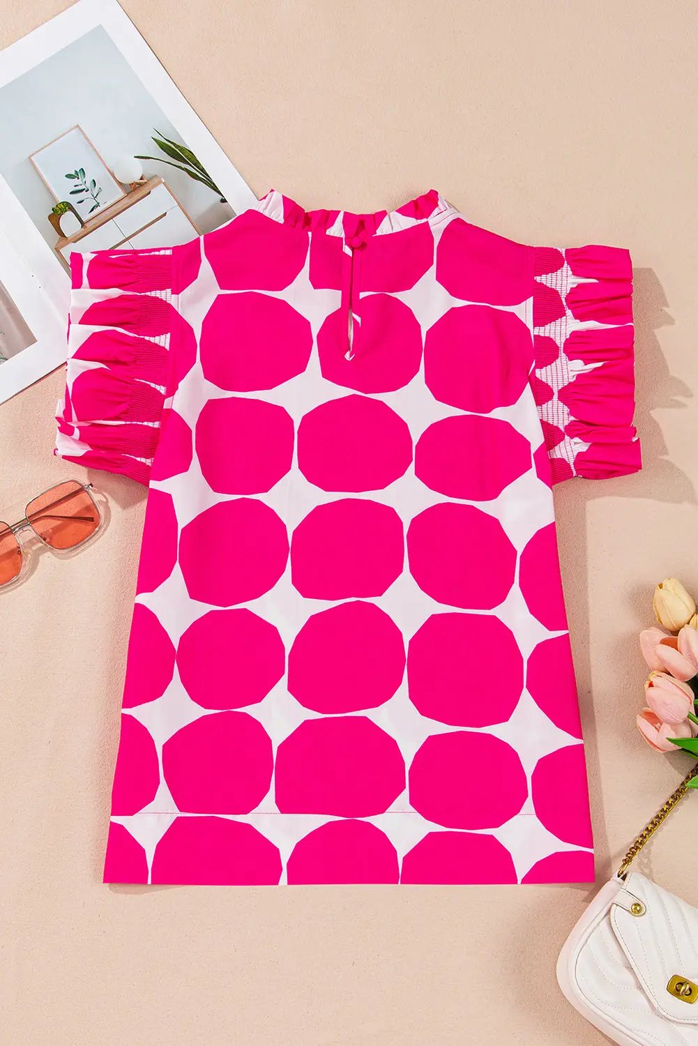Women's Top - Frilled Flutter Sleeve - Summer Fashion