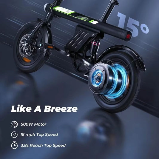 Authenticity Guarantee.Adult Electric Bike 500W Motor, 20 Mph Folding Electric Bike, 14 Inch Adult Electric Bikeusa
